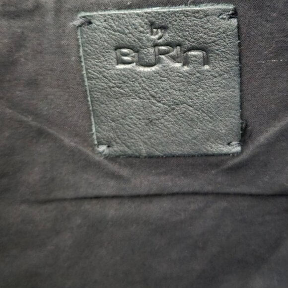 Burin Large Black Leather Tote Bag Front Pocket Satchel Boho Slouchy Minimalist - Picture 6 of 13